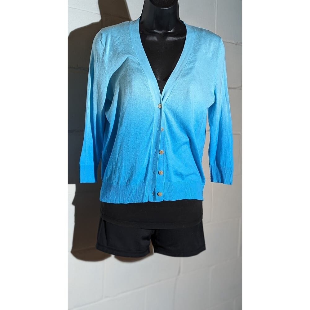 Gap Gradient Teal Blue Cardigan Sweater